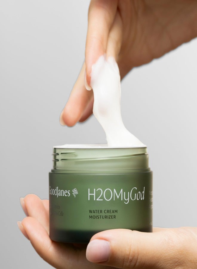 جودجاينز كريم مرطب H2O My God Water Cream مع فيتامين سي، وببتيدات الكولاجين النباتية، وخلايا جذعية التفاح - كريم مرطب خفيف الوزن للاستخدام ليلاً ونهاراً لبشرة ناعمة ومشرقة - نباتي ولم يُختبر على الحيوانات، 1.7 أونصة - Image 4
